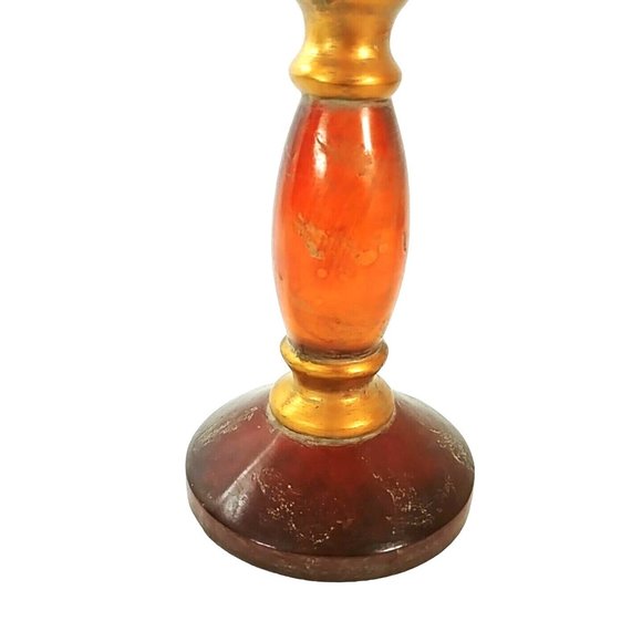 Candle Holder Transparent Amber Stemmed Table Decor 16" Tall Uttermost by Design - Picture 3 of 9